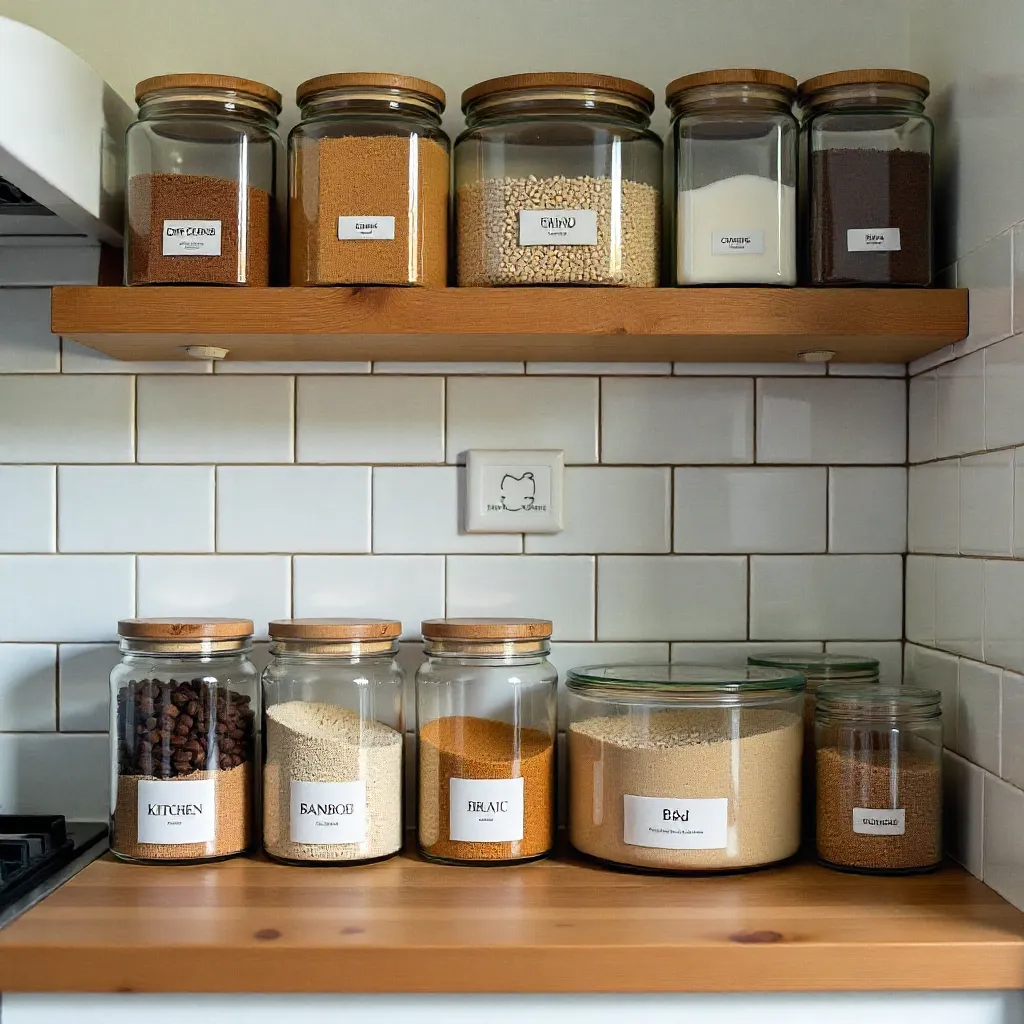 Glasburkar för torrvaror och kryddor